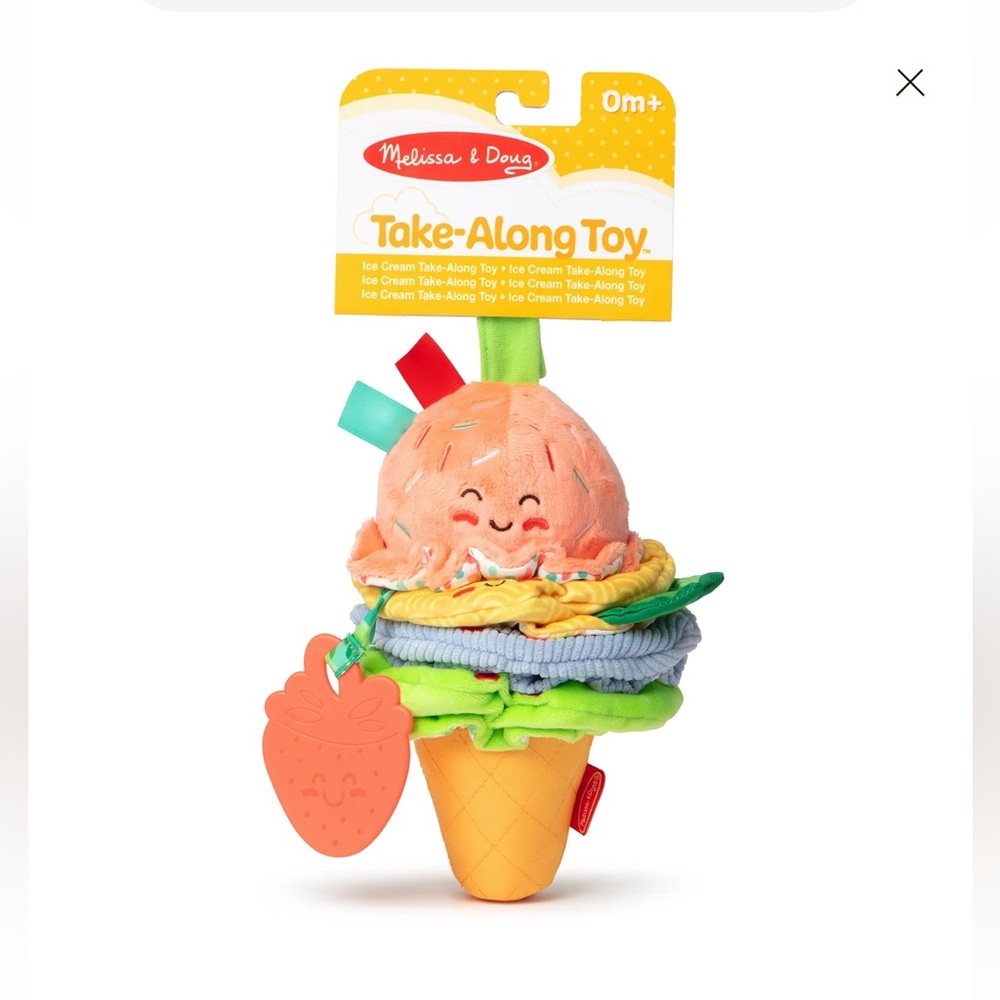 Melissa & Doug Ice Cream Take Along Toy Play Gym, Stroller, Crib Toy, Like New!